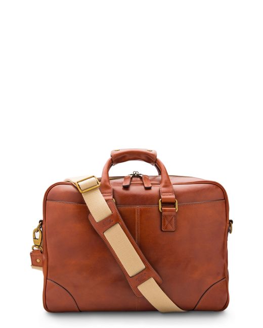 Bosca Leather Double Gusset Briefcase Brown