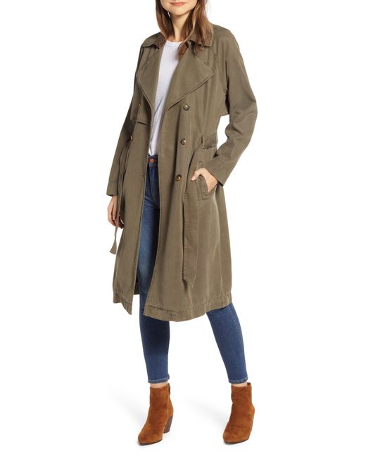 Lucky Brand The Relaxed Trench Coat Green