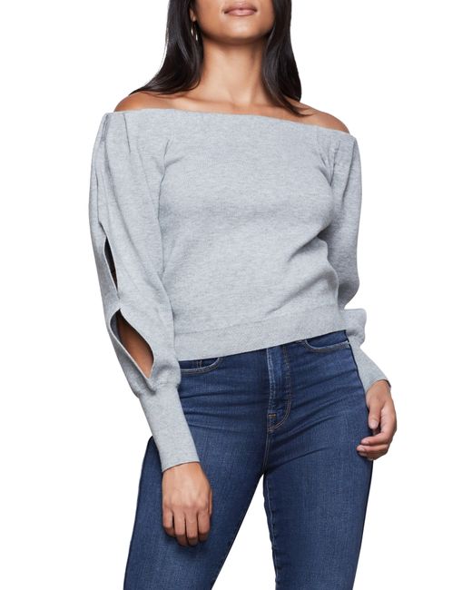Good American Plus Off The Shoulder Sweater With Slit