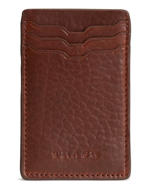 Trask Jackson Leather Front Pocket Wallet Brown