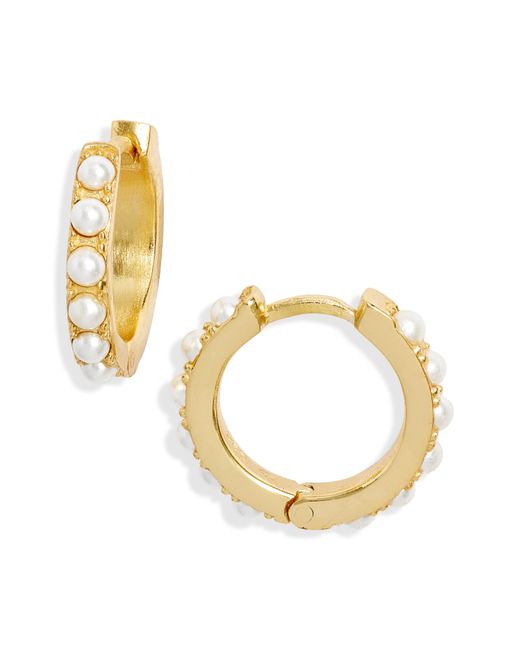 Adina's Jewels Imitation Pearl Huggie Earrings