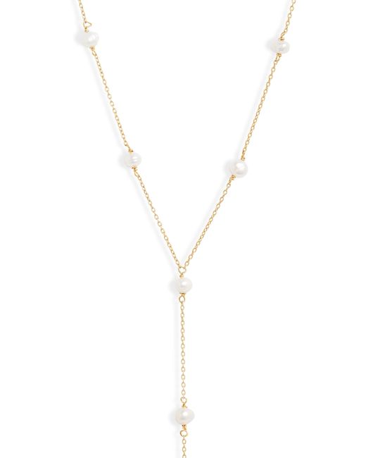 Adina's Jewels Mini Imitation Pearl Y-Necklace