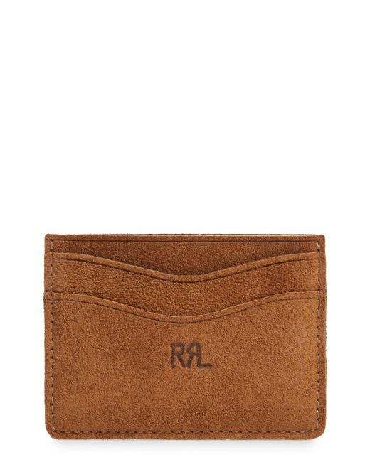 Double RL Suede Cardholder Brown