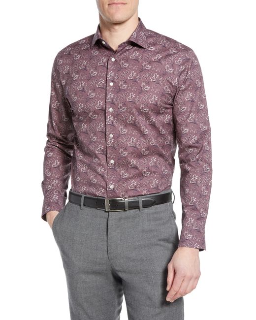 Nordstrom Men's Shop Trim Fit Non-Iron Floral Dress Shirt