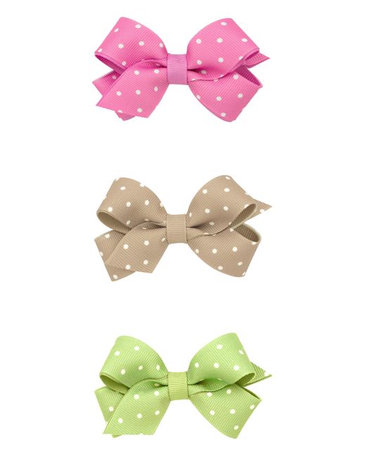 PLH Bows 3-Pack Tiny Dot Bow Hair Clips