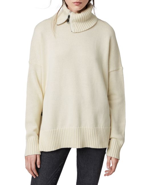 AllSaints Witby Zip Neck Cashmere Sweater