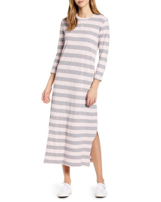 Lucky Brand Rugby Stripe Long Sleeve Maxi Dress Small