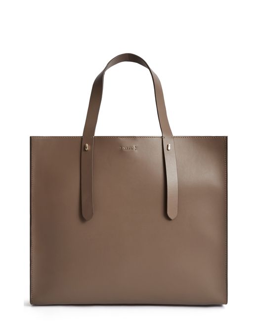 Reiss Swaby Leather Tote Grey