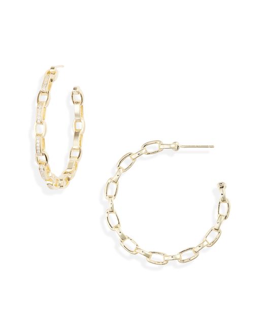 Adina's Jewels Cubic Zirconia Chain Hoop Earrings