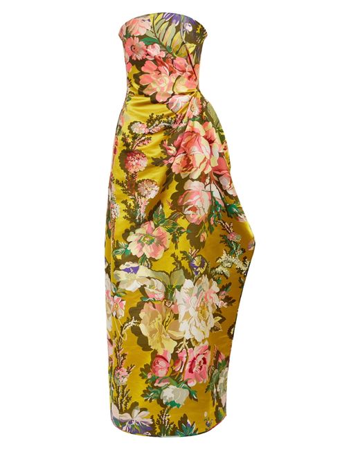 Dries Van Noten Coti Floral Strapless Brocade Gown 2
