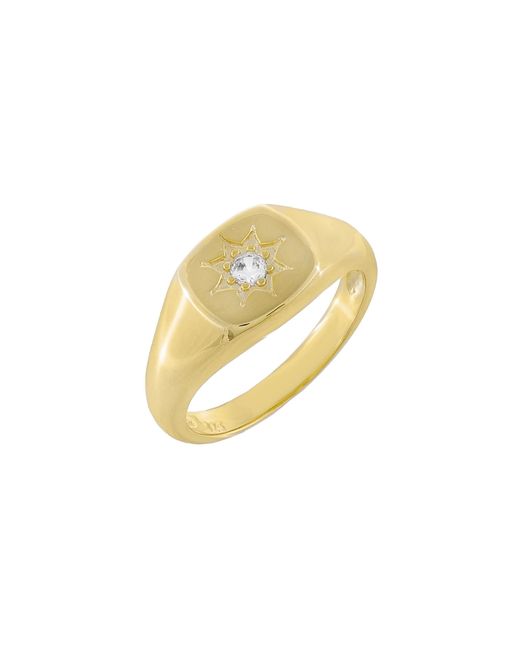 Adina's Jewels Starburst Cubic Zirconia Signet Ring