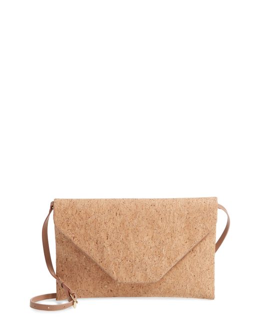 Nordstrom Envelope Cork Shoulder Bag Brown