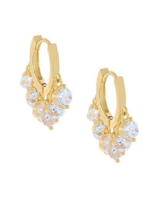 Adina's Jewels Cubic Zirconia Dangle Huggie Hoop Earrings
