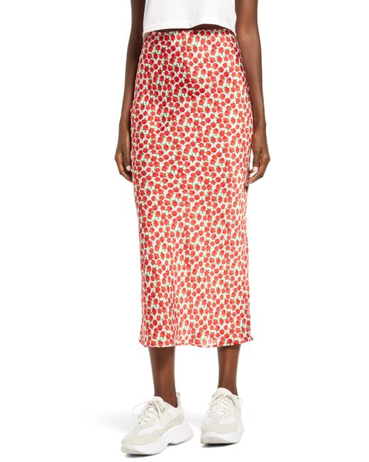 TopShop Floral Print Bias Maxi Skirt