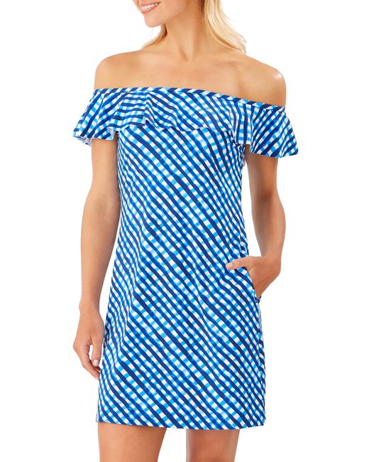 Tommy Bahama Harbour Island Off The Shoulder Ruffle Spa Dress