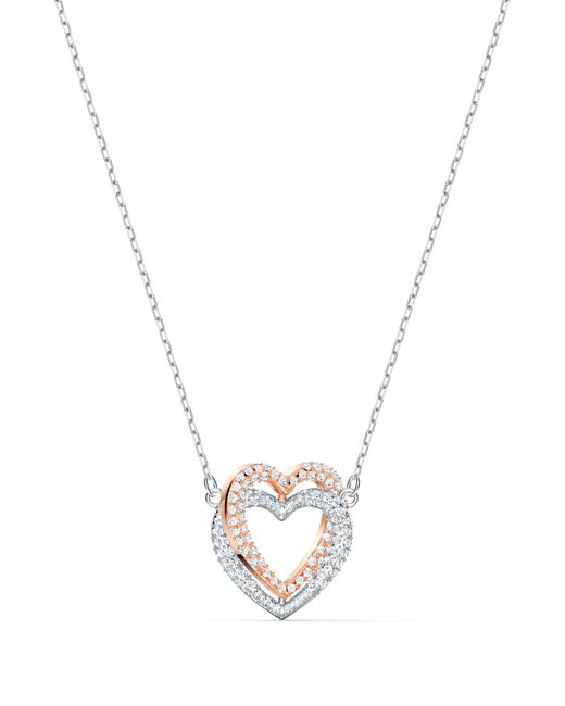 Swarovski Infinity Double Heart Pendant Necklace