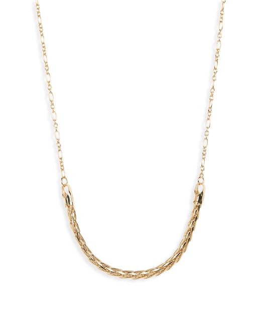 Argento Vivo Sterling Silver Wheat Chain Frontal Necklace