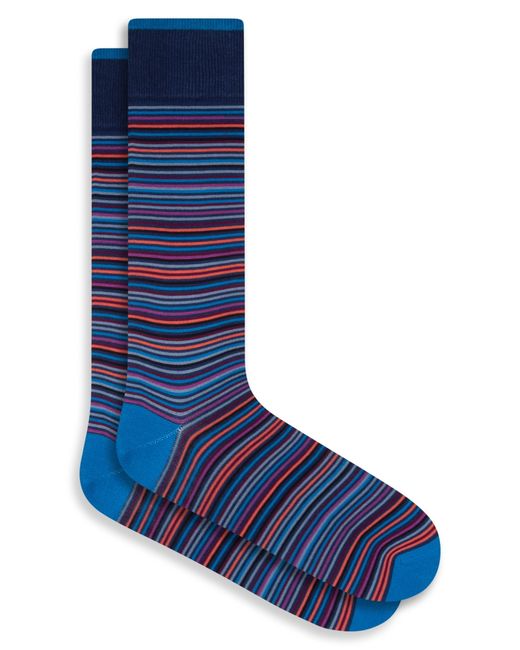 Bugatchi Stripe Cotton Blend Socks One