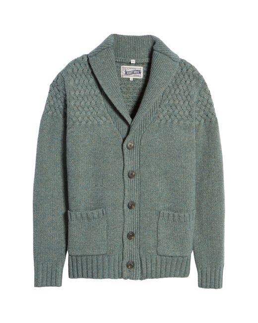 Schott Wool Blend Cardigan Sweater Green