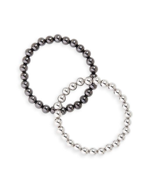 Nordstrom Set Of 2 Metal Beaded Bracelets