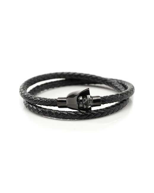 Cufflinks, Inc. Inc. Star WarsTM Darth Vader Braided Leather Wrap Bracelet