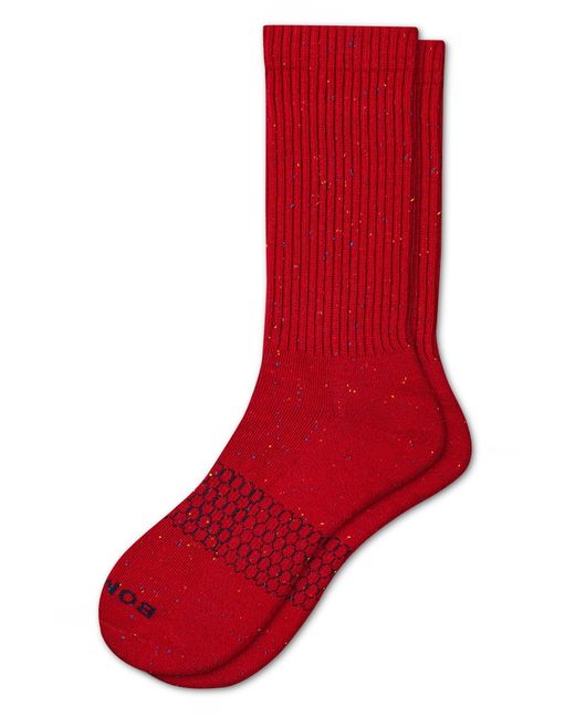 Bombas Donegal Cotton Blend Crew Socks Red