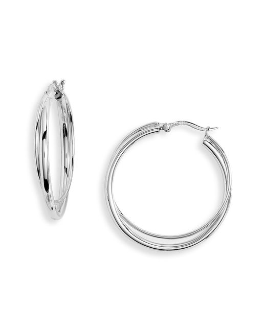 Argento Vivo Sterling Silver Double Tube Hoop Earrings