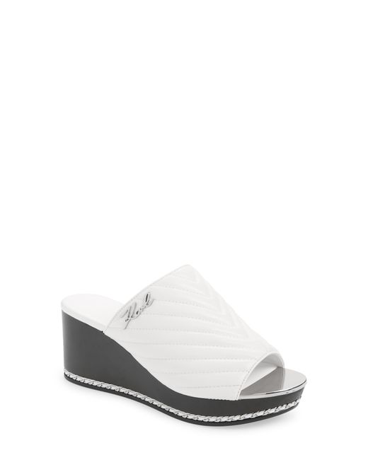 Karl Lagerfeld Leni Quilted Wedge Slide Sandal
