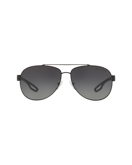 Prada Sport 62mm Gradient Polarized Oversize Pilot Sunglasses