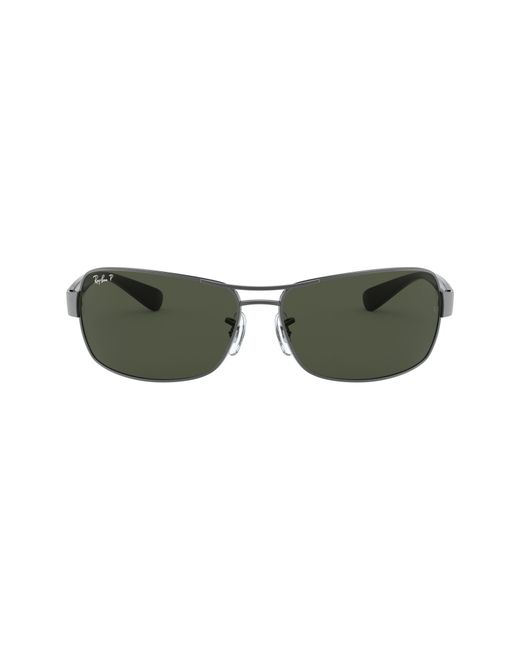 Ray-Ban 64mm Polarized Oversize Rectangular Sunglasses