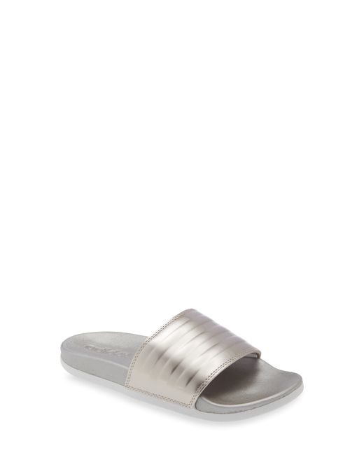 Adidas Adilette Comfort Slide Sandal Metallic