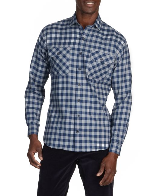 Alton Lane Jackson Everyday Check Flannel Button-Up Shirt Blue