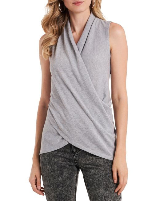 1.State Wrap Front Sleeveless Top Grey