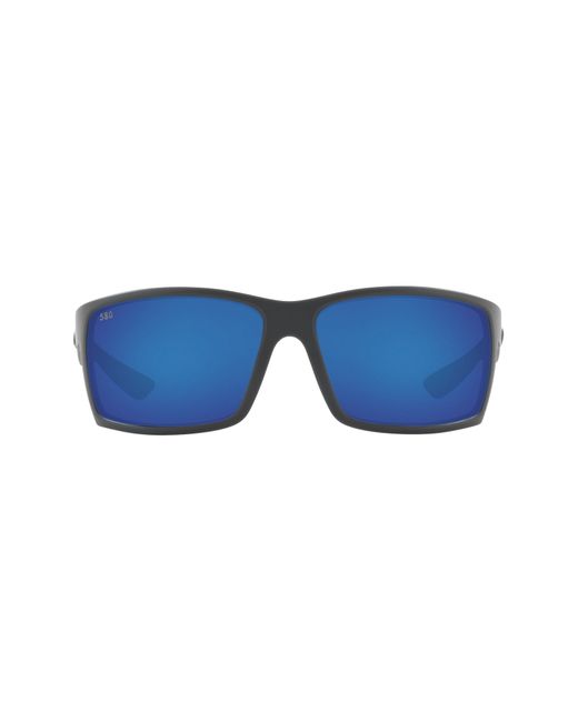 Costa Del Mar 64mm Mirrored Polarized Oversize Rectangle Sunglasses