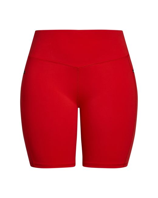 City Chic Plus Lets Go Bike Shorts Red