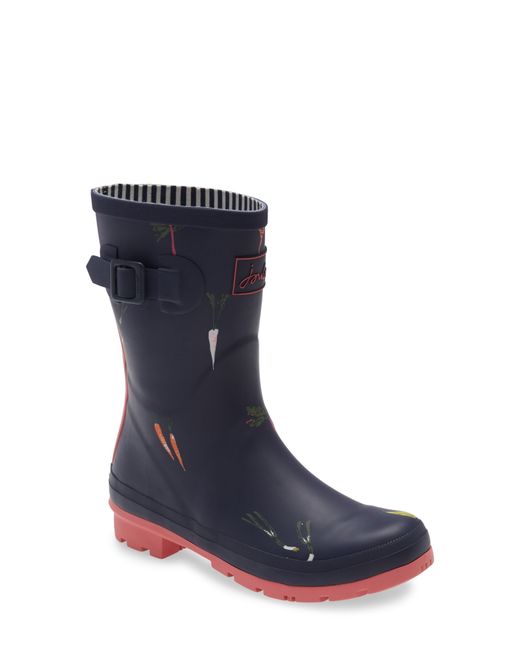 Joules Print Molly Welly Rain Boot Blue