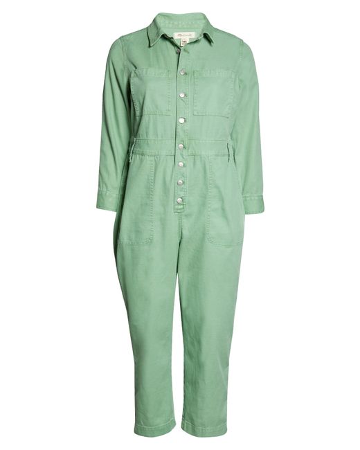 Madewell Plus Garment Dyed Relaxed Coverall Jumpsuit Green