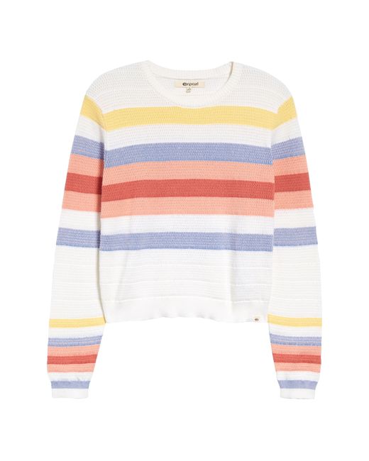 Rip Curl Golden State Stripe Cotton Sweater Ivory