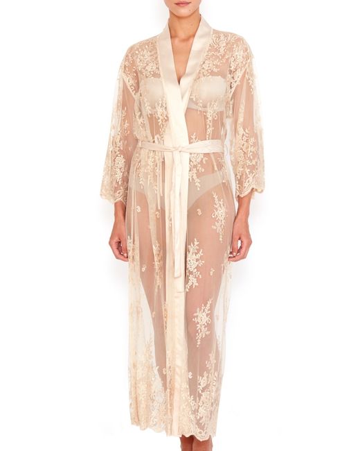 Rya Collection Darling Sheer Lace Robe Ivory