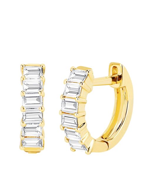 EF Collection Baguette Diamond Huggie Hoop Earrings Online Trunk Show