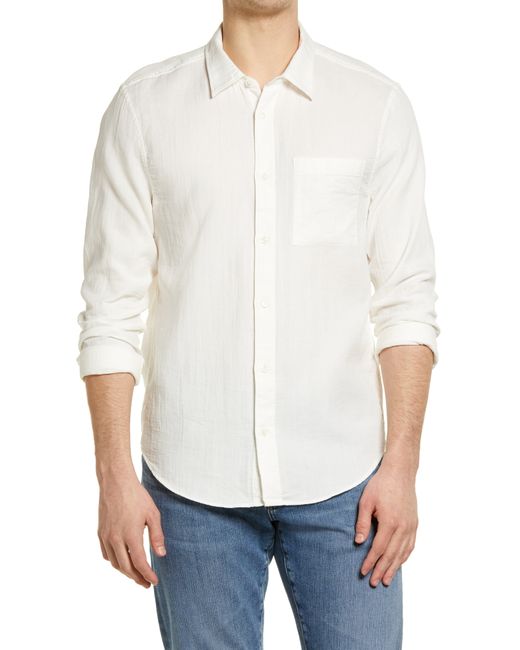 Madewell Perfect Textured Cotton Button-Up Shirt