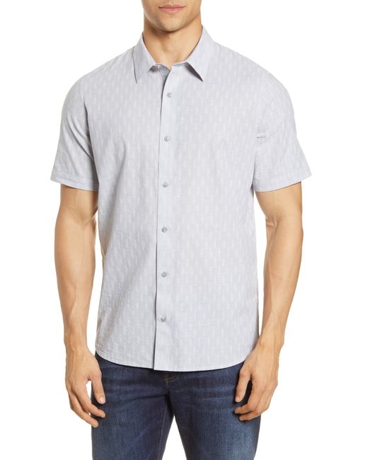 TravisMathew Nosedive Short Sleeve Button-Up Shirt Grey