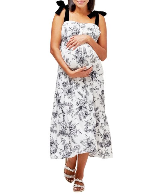 Nom Maternity Ana Maternity/nursing Sundress White