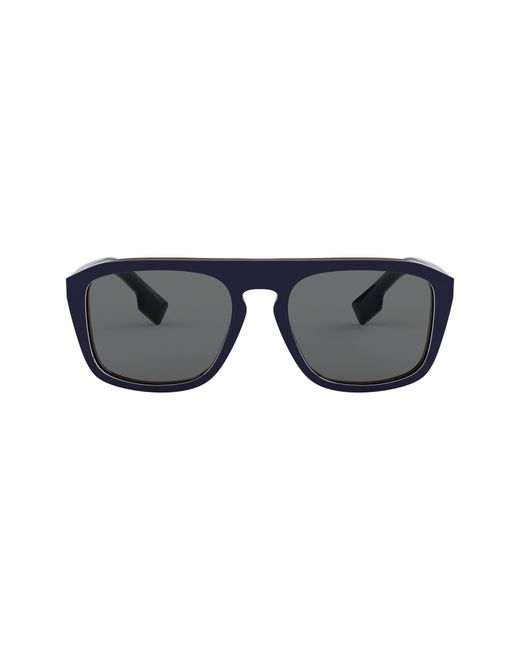 Burberry 55mm Icon Stripe Detail Square Sunglasses