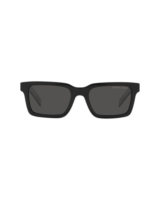 Prada 52mm Polarized Rectangle Sunglasses