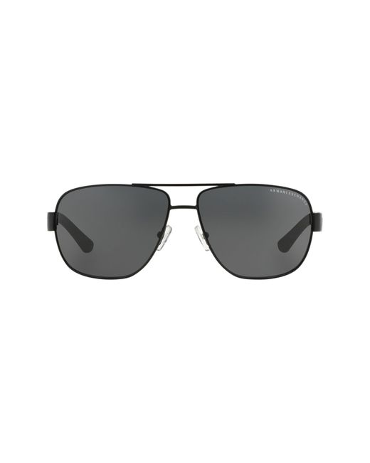 Armani Exchange 64mm Oversize Aviator Sunglasses