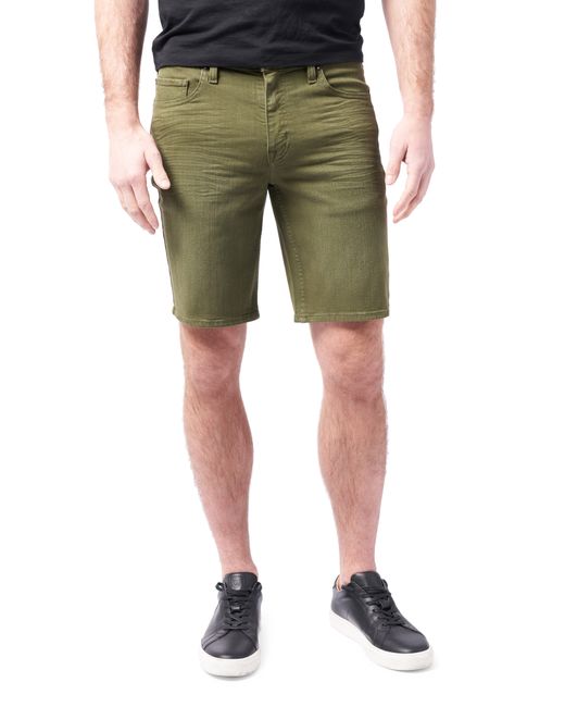 Devil-Dog Dungarees Slim Straight Leg Stretch Denim Shorts Green