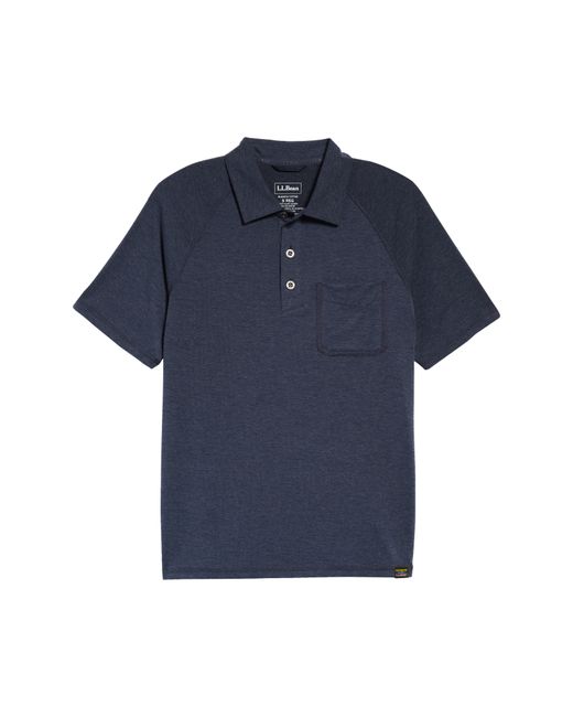 L.L.Bean Regular Fit Everyday Sunsmart Short Sleeve Polo Shirt Blue