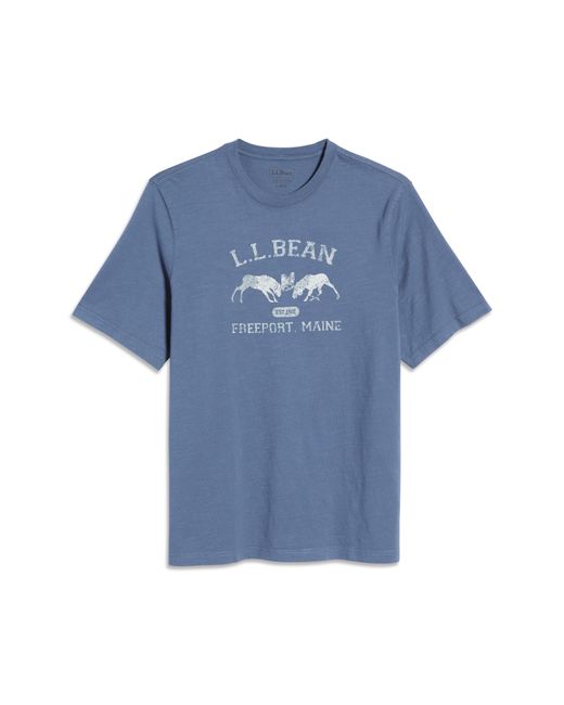 L.L.Bean Lakewashed Organic Cotton Graphic Tee Blue