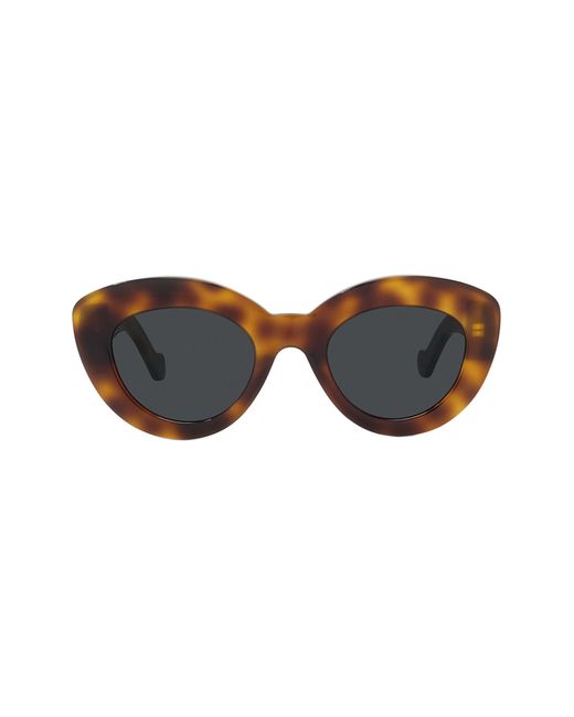 Loewe 50mm Cat Eye Sunglasses Shiny Classic Havana Smoke